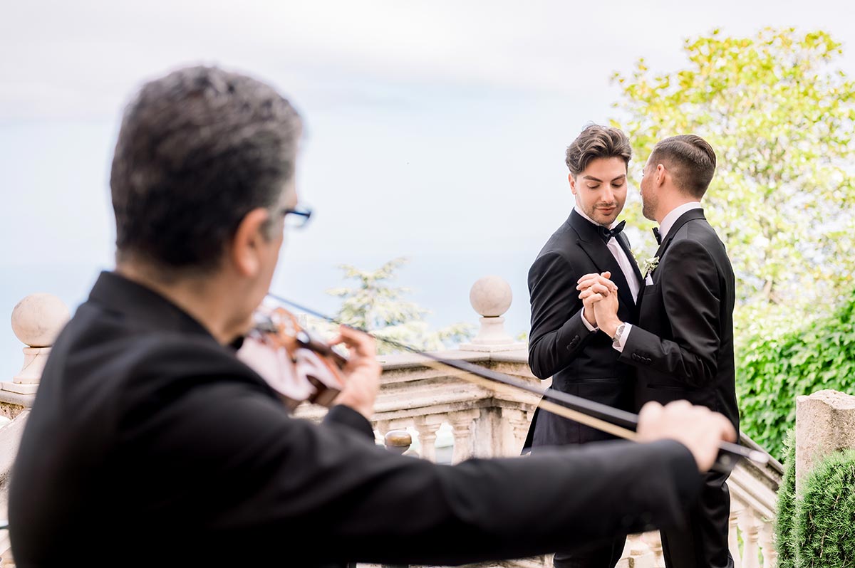 Intimate wedding at Palazzo Avino Ravello terrace ceremony