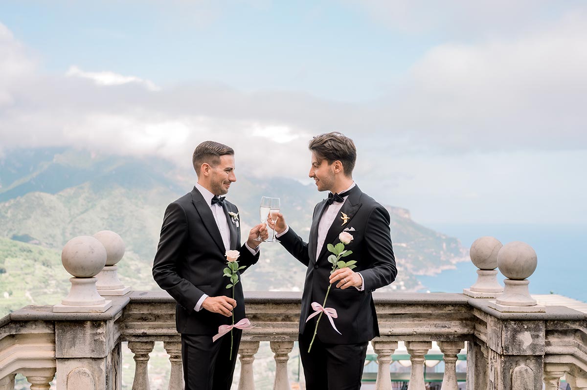 Intimate wedding at Palazzo Avino Ravello terrace ceremony