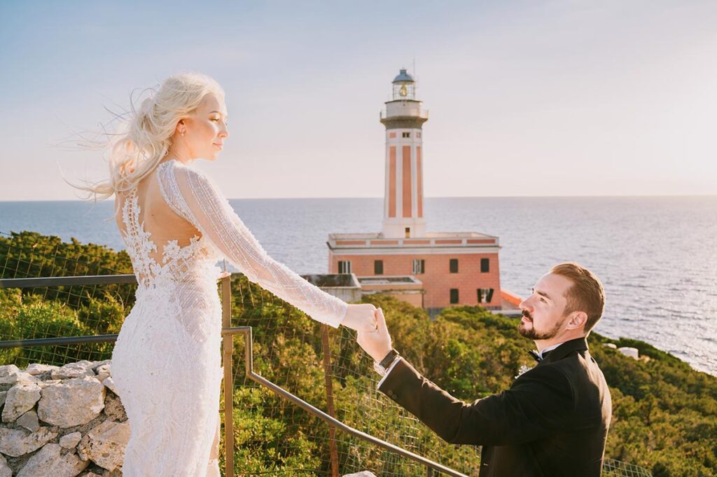 symbolic wedding in Anacapri lighthouse