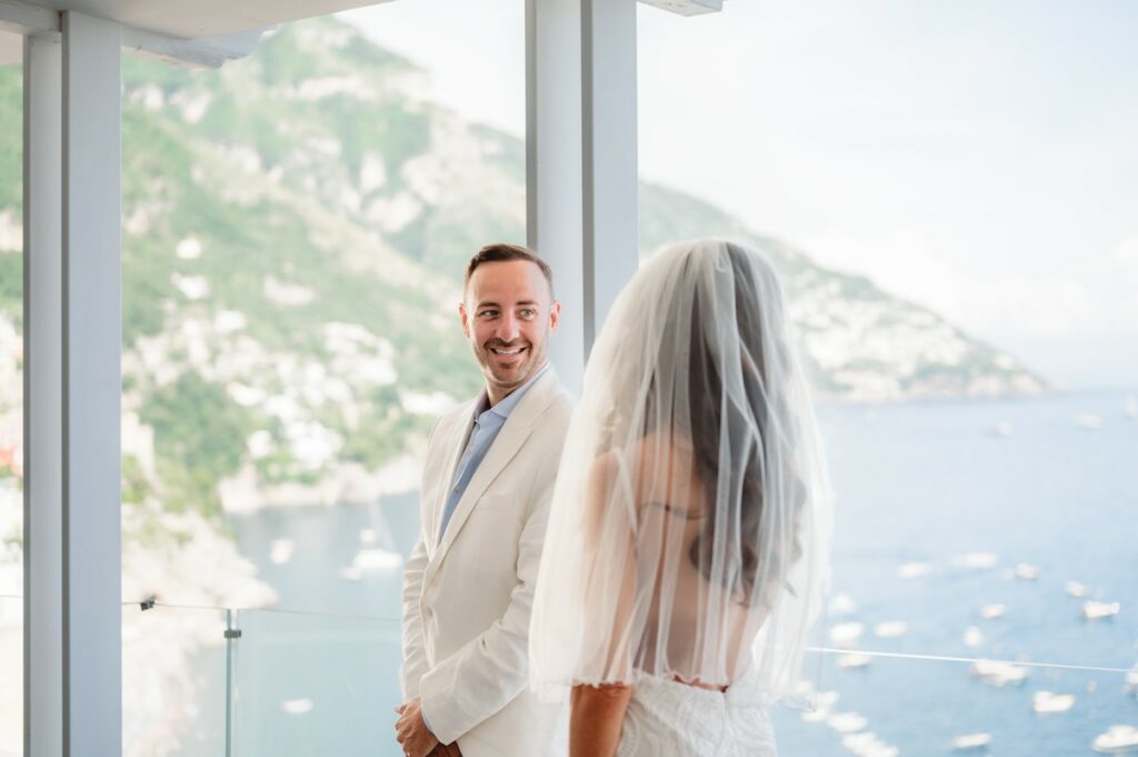 beach elopement in positano