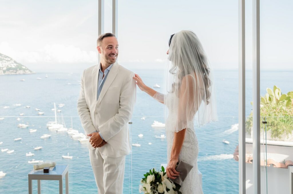 beach elopement in positano