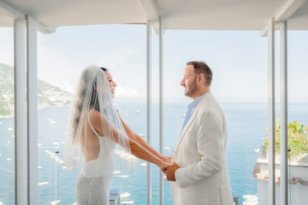 beach elopement in positano