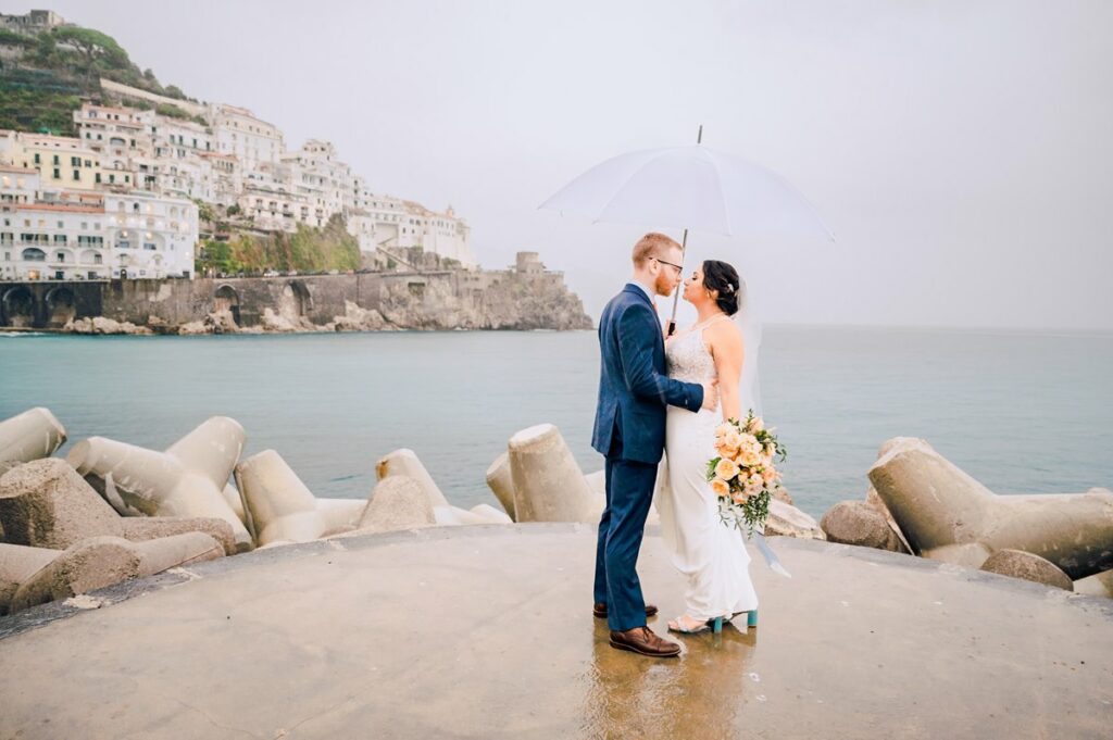Rainy day Amalfi elopement